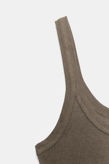 FLOWING VEST TOP - Brown / Taupe by Zara