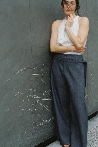 WIDE LEG パンツ ZW COLLECTIONブルーZaraのWIDE LEG パンツ ZW COLLECTION - ブルー 