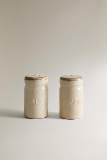 ENSEMBLE SALIÈRE ET POIVRIÈRE GRÈS - Gris / Beige de Zara - Image 0