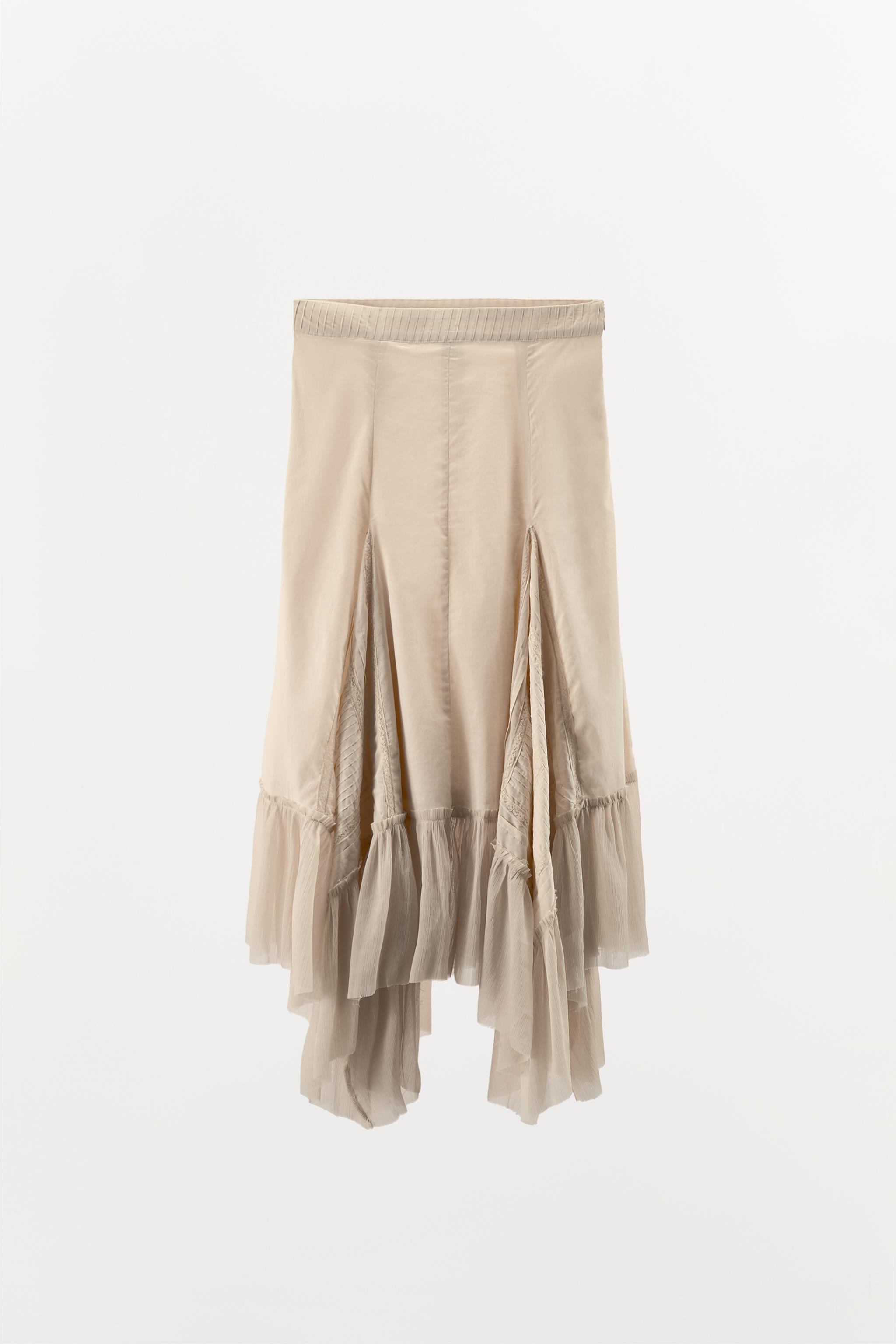 スペイン発送 ZARA アシンメトリープリーツスカート 今季新作! アシンメトリープリーツスカート - エクリュ | ZARA Japan / 日本