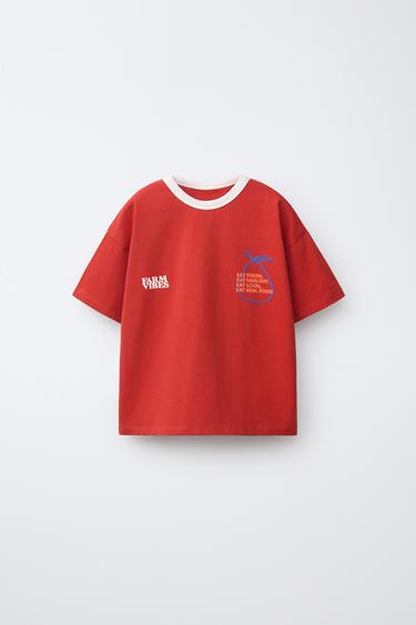 PEAR PRINT T-SHIRT - Red by Zara