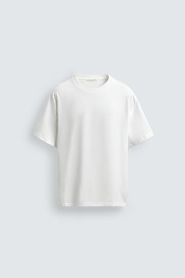 T-SHIRT RELAXED FIT SURPIQÛRES - Blanc de Zara