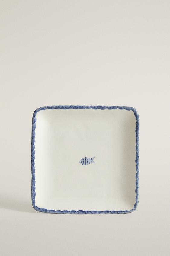 PORTE-SAVON CÉRAMIQUE POISSON - Bleu / Blanc de Zara - Image 0