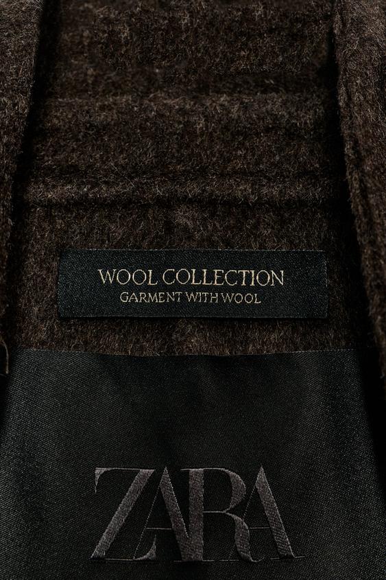 MANTEAU AVEC LAINE ZW COLLECTION - Marron de Zara - Image 9