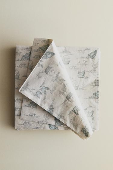 PACK OF PRINTED PAPER NAPKINS (PACK OF 20) - Light beige by Zara