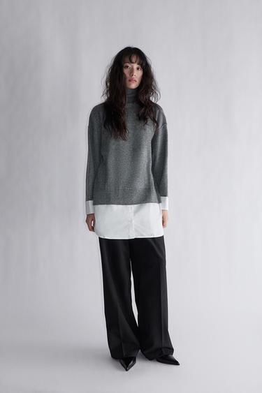 WIDE-LEG TROUSERS WITH DOUBLE WAISTBAND - Black by Zara