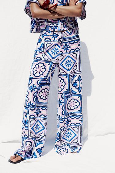 PRINTED PALAZZO TROUSERS - Multicoloured by Zara - Image 1