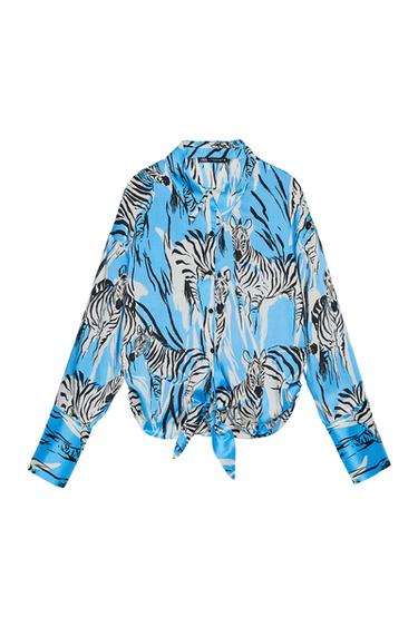 PRINTED SHIRT WITH BOW