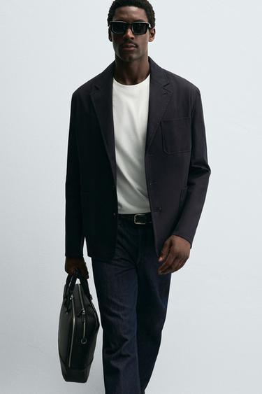 Zara 紋理公事包 - 黑色