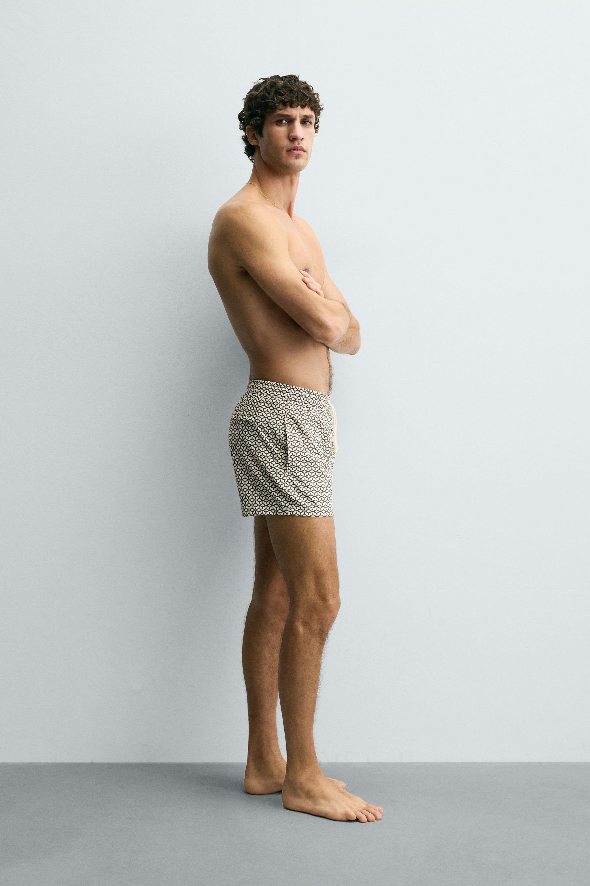 GEOMETRIC PRINT SHORT SWIMSUIT