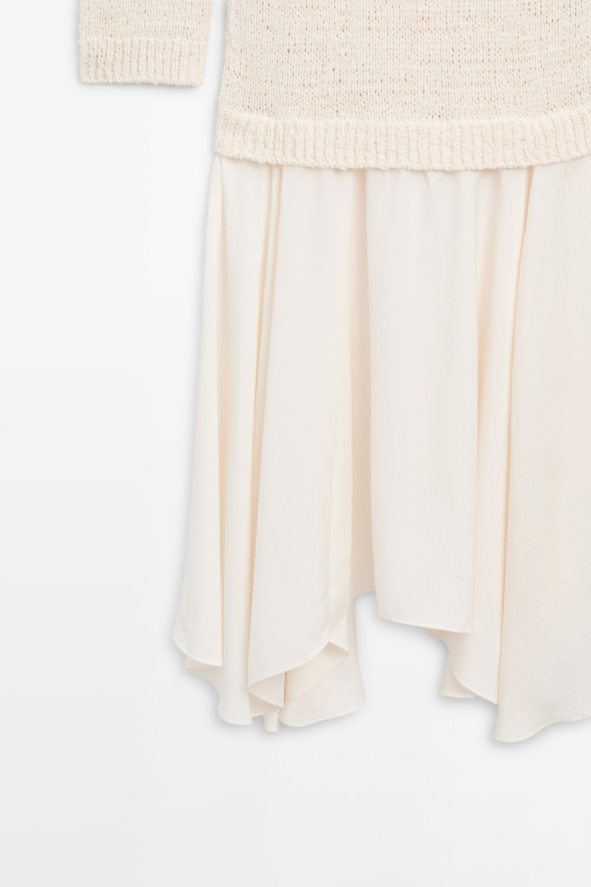 Combined asymmetric midi dress