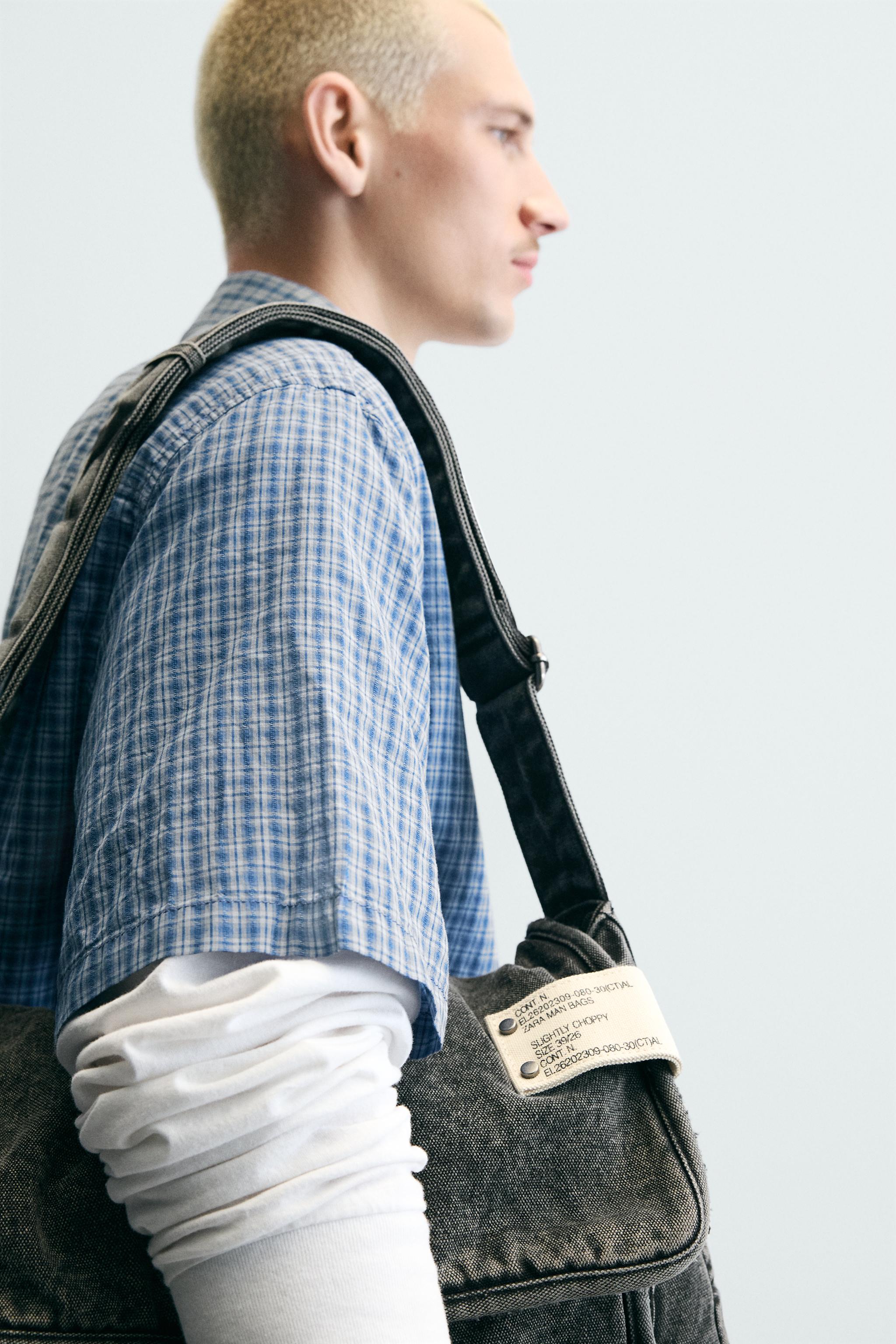 WASHED EFFECT DENIM CROSSBODY BAG
