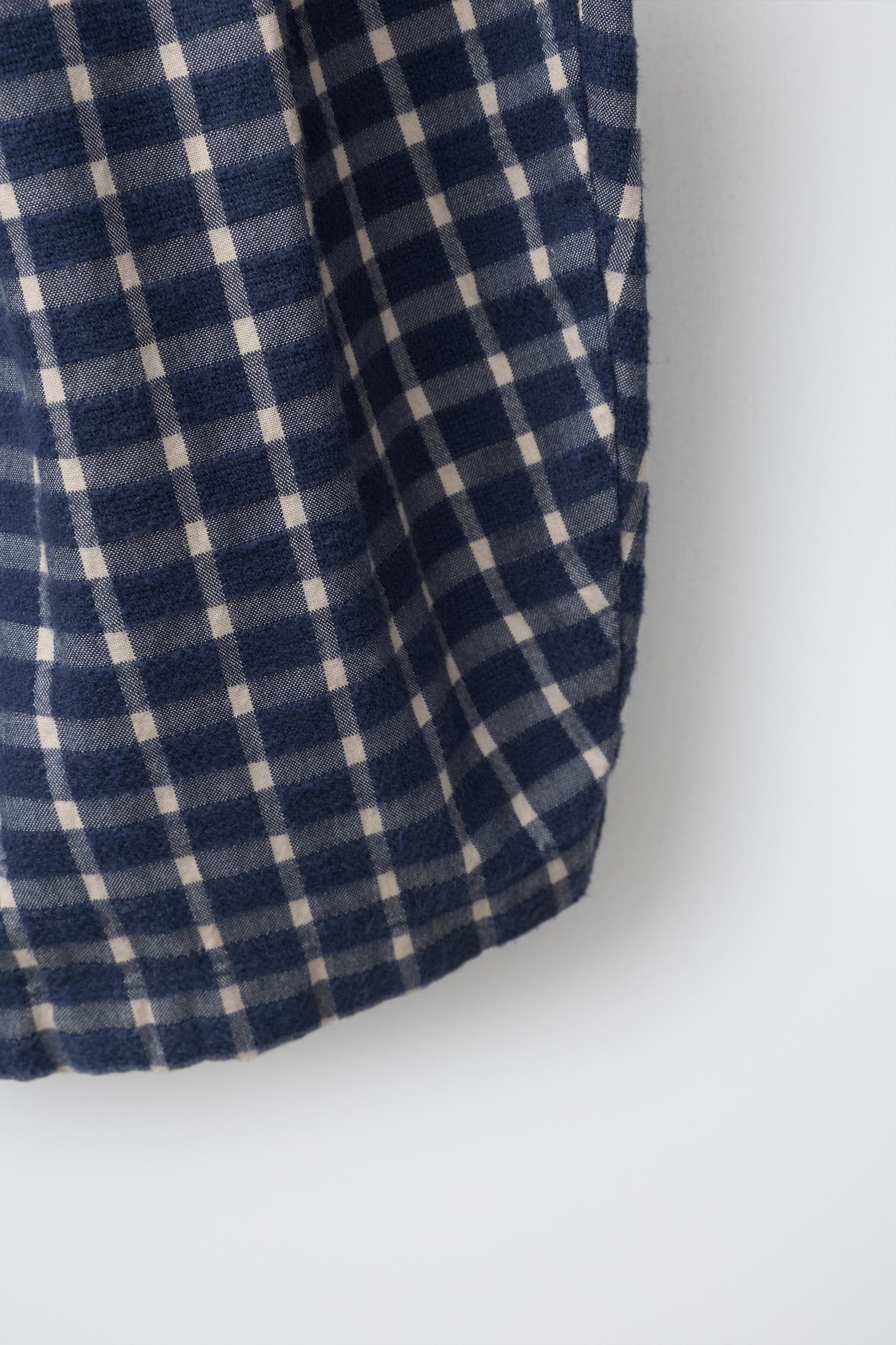 Детские брюки Zara Pleated Check Balloon, цвет: Экрю / Тёмно-синий — фото 4