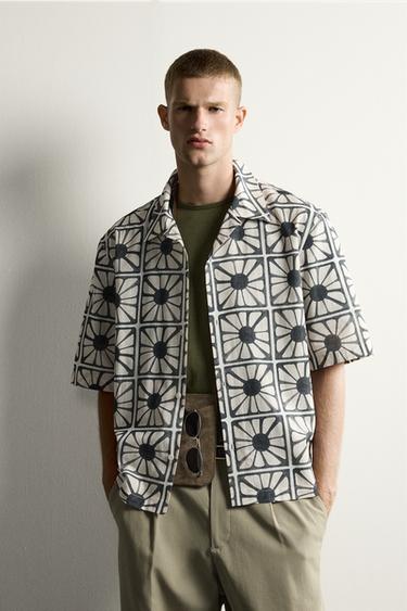 MOSAIC PRINT RELAXED FIT SHIRT - White by Zara