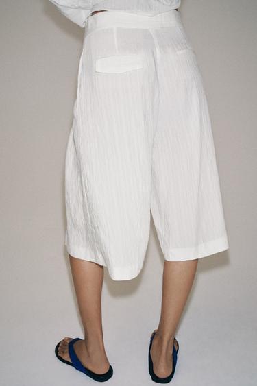 SHORT LONG AVEC CEINTURE ZW COLLECTION - Blanc cassé de Zara - Image 3