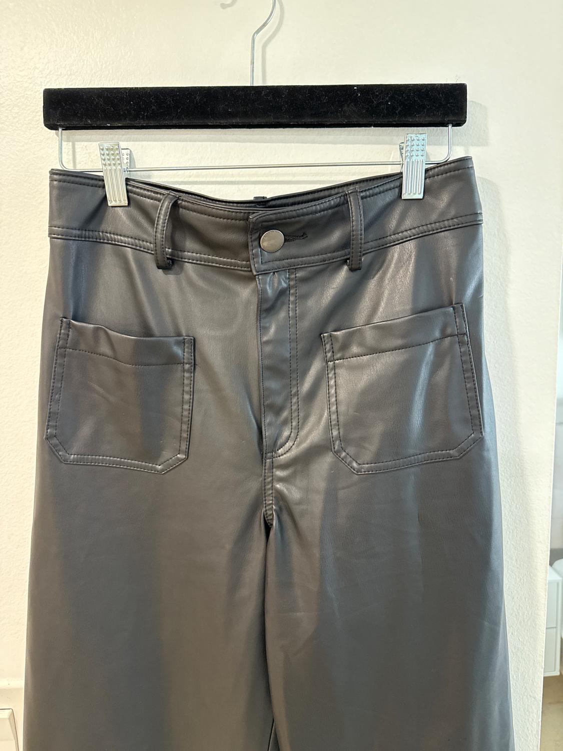 PANTALÓN ZW MARINE STRAIGHT TIRO ALTO EFECTO PIEL - Image 3