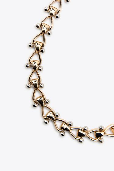 CONTRAST METAL PIECE NECKLACE - Golden by Zara - Image 1