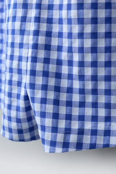 COMBINAISON COURTE À CARREAUX VICHY ONDULINE CASA LAWA X ZARA KIDS - Bleu roi de Zara - Image 3