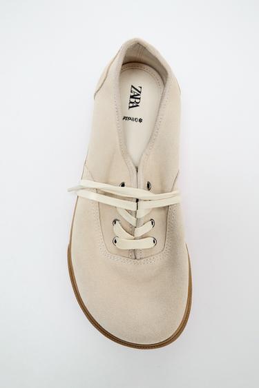 SUEDE BAREFOOT TRAINERS - Sand Brown by Zara