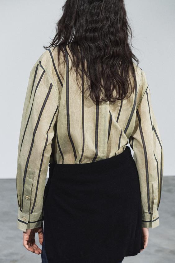 CHEMISE CROISÉE POCHES ZW COLLECTION - rayures de Zara - Image 2