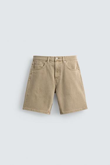 BERMUDA DENIM STRAIGHT FIT - Beige de Zara