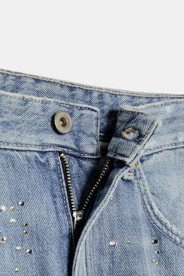 JEAN TRF DROIT STRASS TAILLE HAUTE - Bleu de Zara - Image 7