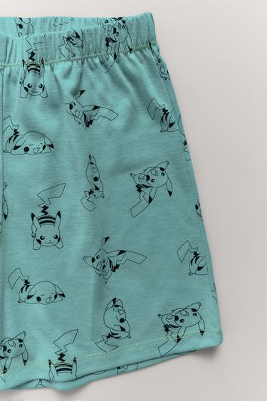 Zara 6-14 YEARS/ PIKACHU POKÉMON ™ T-SHIRT AND BERMUDA PAJAMAS - Blue green