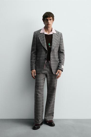 ÁO BLAZER KẺ CA RÔ BỘ HARRY LAMBERT FOR ZARA X DISNEY - Màu xám từ Zara - Hình ảnh 0