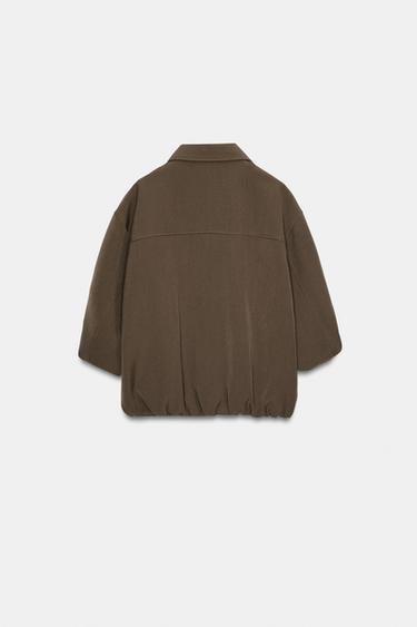 VESTE BOMBER À MANCHES RETROUSSÉES - Tabac de Zara - Image 6