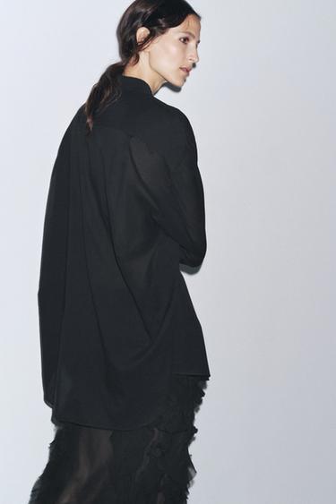 ZW COLLECTION OVERSIZE SHIRT - Black by Zara - Image 2