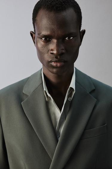 VESTE DE COSTUME CROISÉE CONFORT - Vert de Zara - Image 5