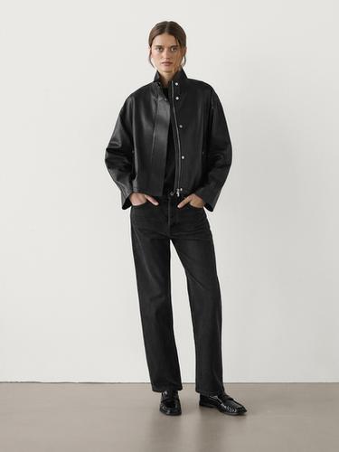Zara Loose-fitting nappa leather jacket - Black - Image 0