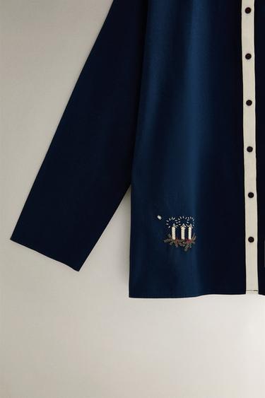 SET OF PYJAMAS WITH CHRISTMAS PATCHES - MIDNIGHT BLUE by Zara - Image 3