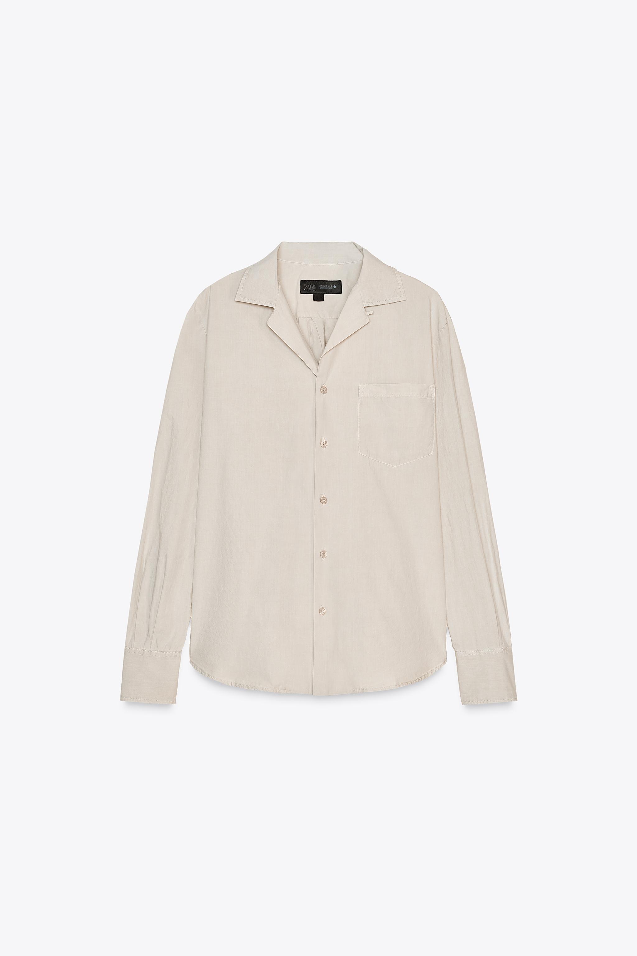 ポケット付きシャツ ZW COLLECTION - ストーン | ZARA Japan / 日本