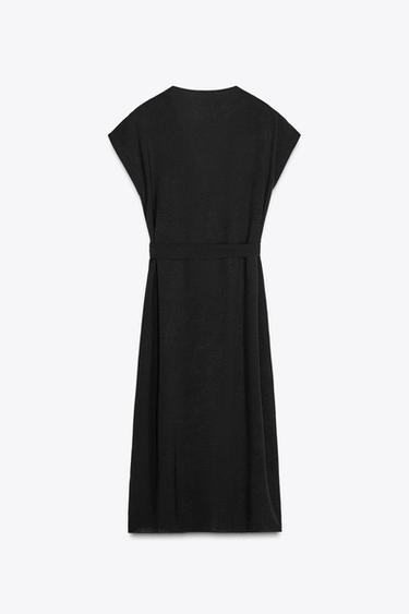 FLOWING DRESS WITH BELT - Black by Zara - Image 5