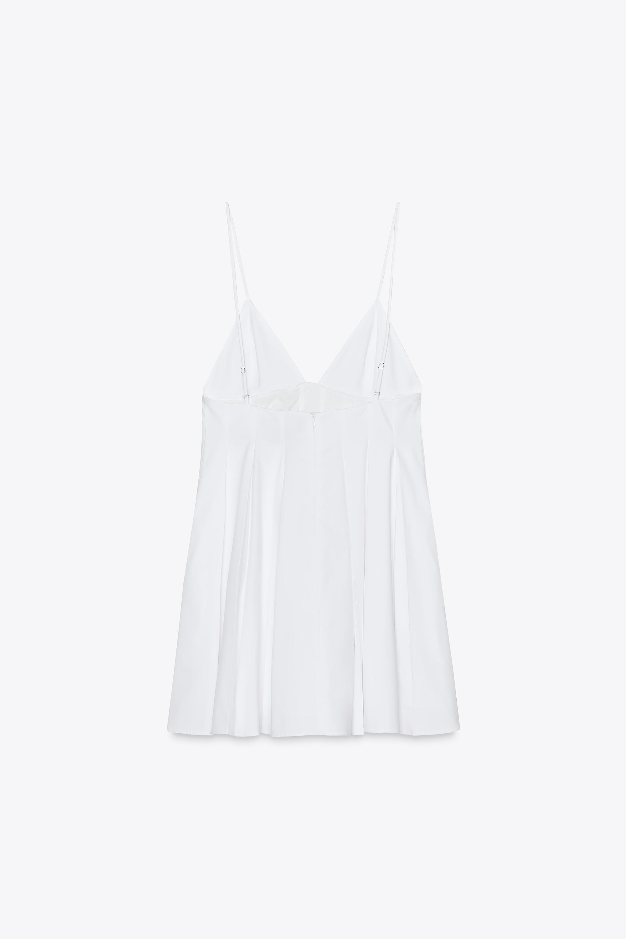 ZARA タック入りポプリンショートワンピース 3008/035 タック入りポプリンショートワンピース - ホワイト | ZARA Japan