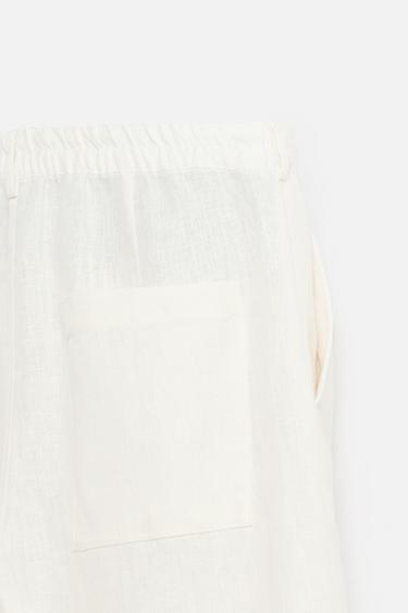 100% LINEN TROUSERS - White by Zara - Image 8