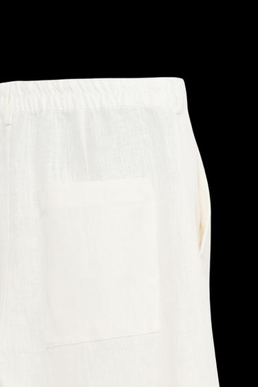 100% LINEN TROUSERS - White by Zara