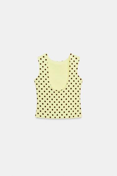 SPOTTED T-SHIRT - Yellow by Zara - Image 4