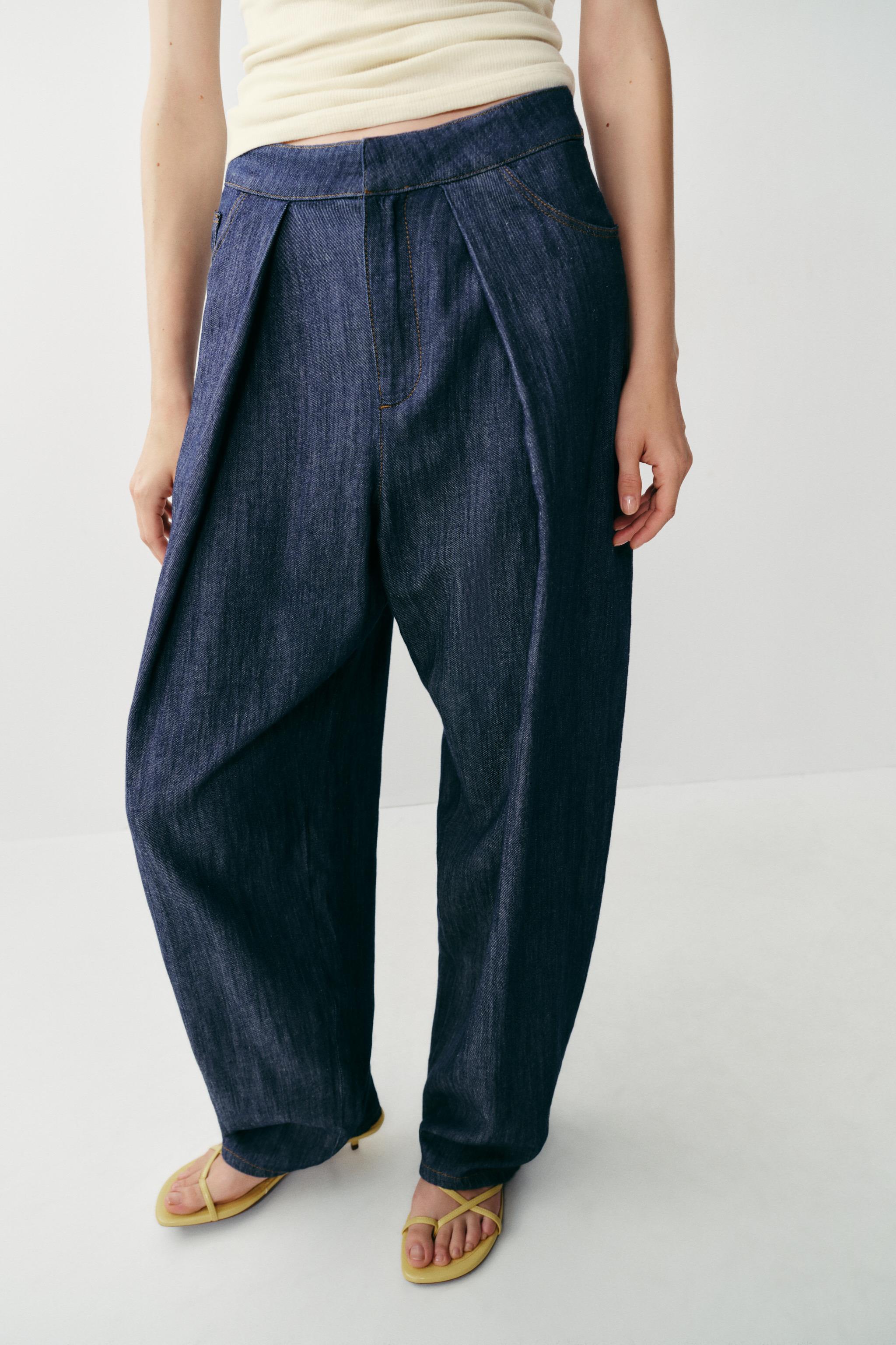 Женские брюки Zara PLEATED LINEN PANTS — фото 3