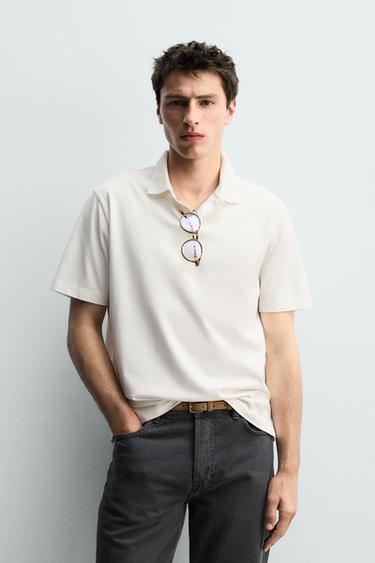 POLO REGULAR FIT DÉLAVÉ - Écru de Zara