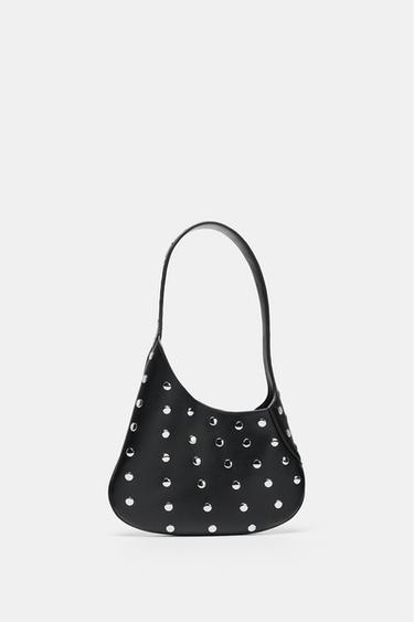 STUDDED SHOULDER BAG - Black by Zara
