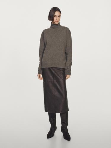 Zara Wool blend high neck sweater - Black gold