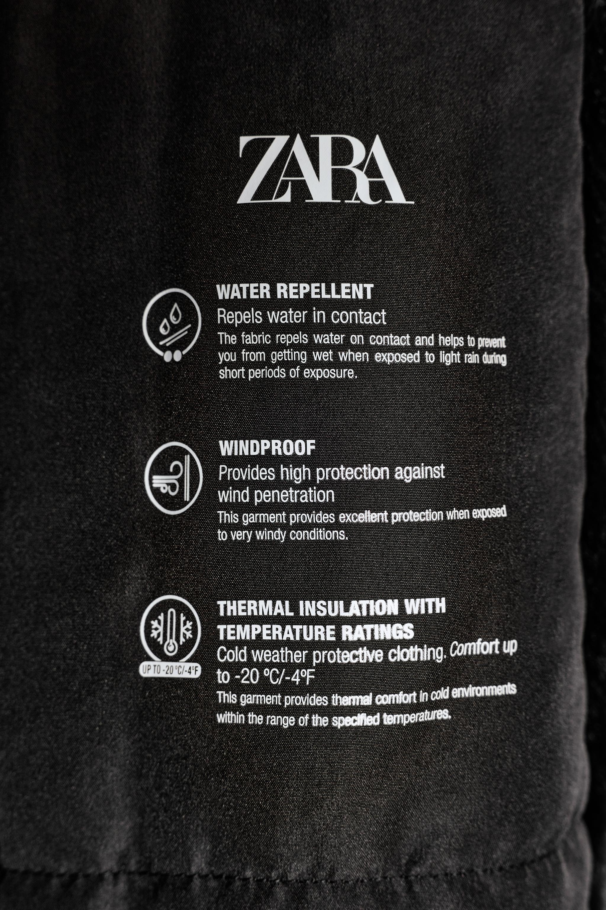 WATER AND WIND PROTECTION FUR-EFFECT PUFFER ANORAK - Black | ZARA