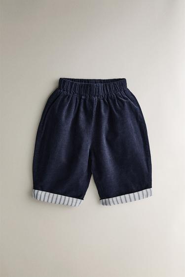 Zara BABY CORDUROY TROUSERS - Navy blue