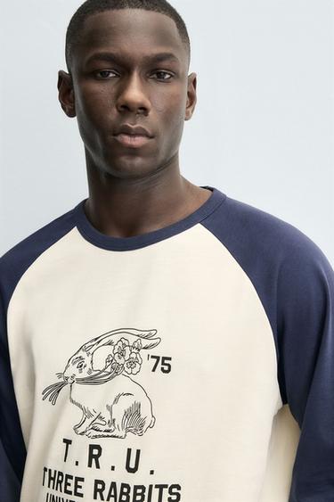 T-SHIRT COLOR BLOCK LAPIN - Blanc cassé de Zara - Image 4