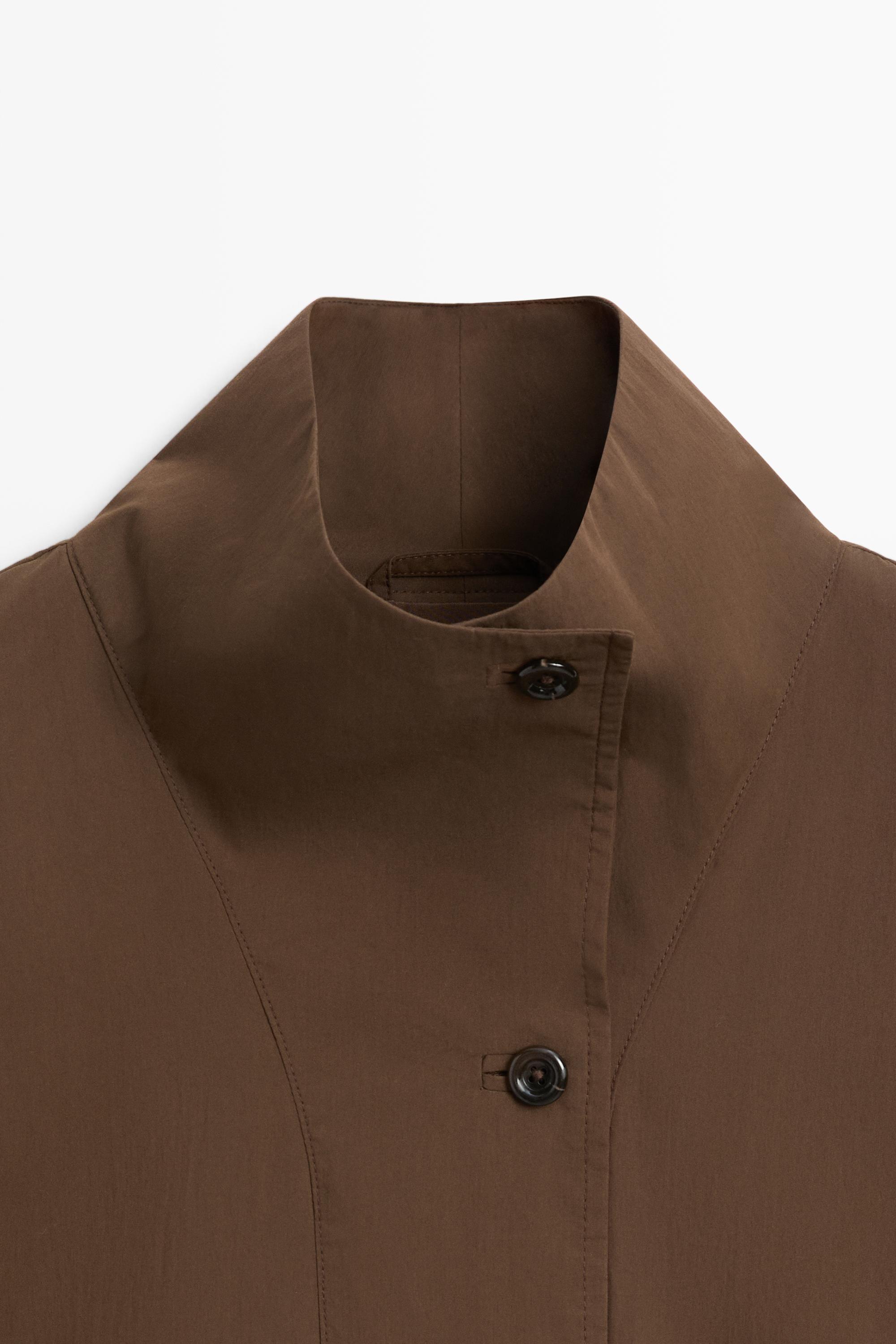 Cape jacket with collar detail - Mink marl | ZARA United States