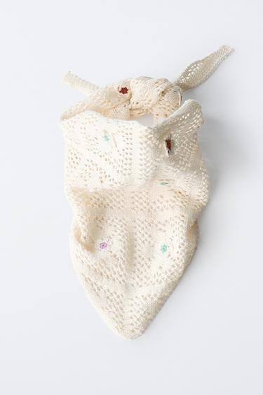 FOULARD CROCHET FLEURS BRODÉES - Sable de Zara - Image 3
