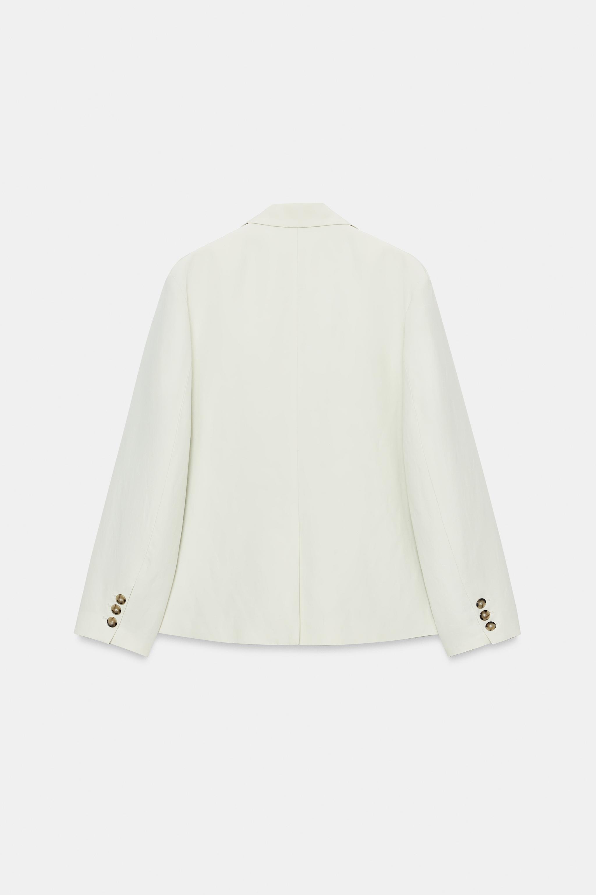 Zara ZW COLLECTION STRAIGHT LINEN BLAZER — фото 5