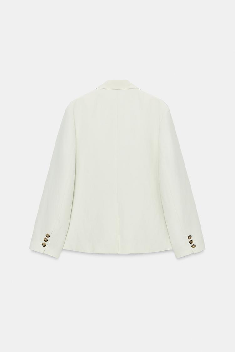 Blazer de mezcla de lino de corte recto de la colección ZW 7